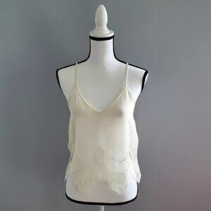 Lush Sheer Tank Top With Lace Size Small